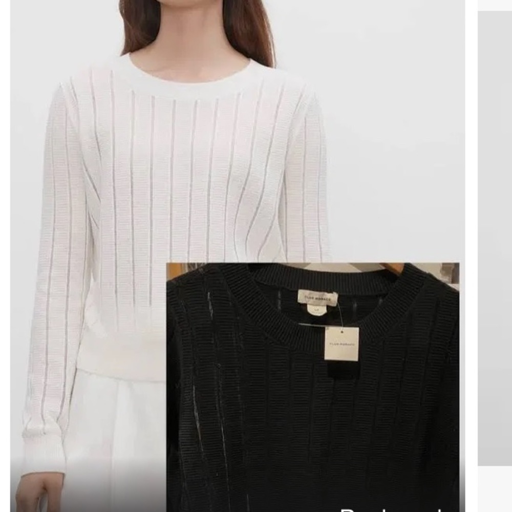 NWT Club Monaco Summer Mesh Chandails Black Sweater - Size Large